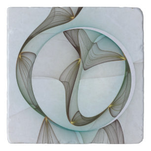 Abstract Modern Turquoise Brown Gold Elegance Trivet