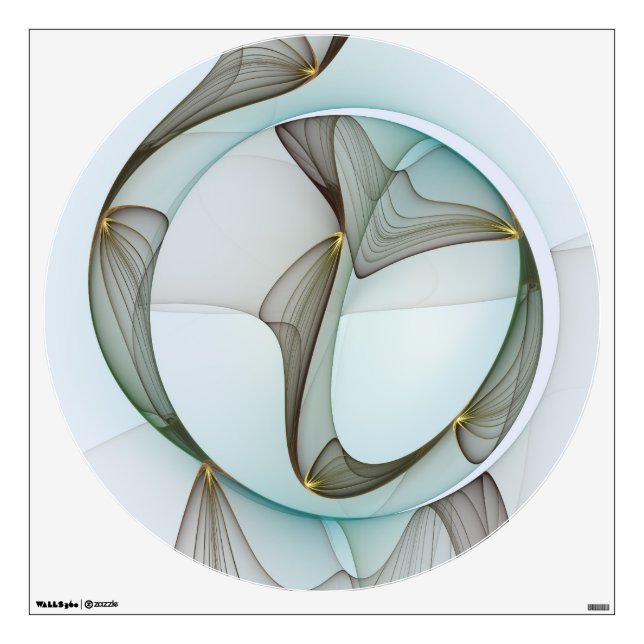 Abstract Modern Turquoise Brown Gold Elegance Wall Decal (Front)