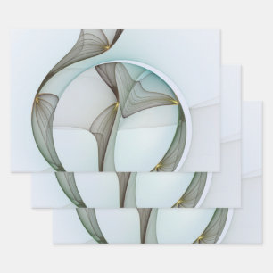Abstract Modern Turquoise Brown Gold Elegance Wrapping Paper Sheets