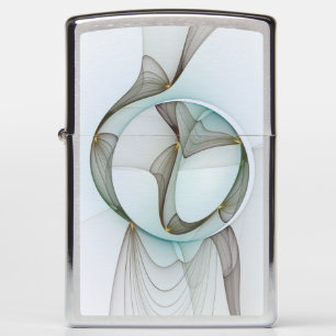 Abstract Modern Turquoise Brown Gold Elegance Zippo Lighter