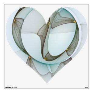 Abstract Modern Turquoise Brown Gold Elegant Heart Wall Decal
