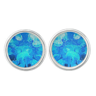 Abstract, modern, turquoise, hawaiian mosaic cufflinks