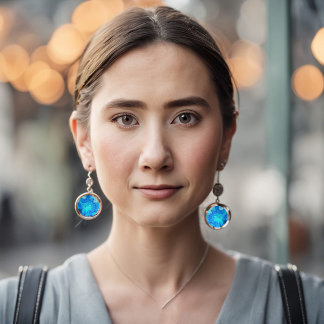 Abstract, modern, turquoise, hawaiian mosaic earrings