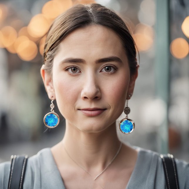 Abstract, modern, turquoise, hawaiian mosaic  earrings (Creator Uploaded)