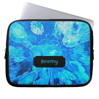 Abstract, modern, turquoise, hawaiian mosaic laptop sleeve