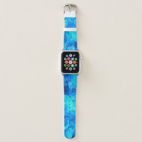 Abstract modern turquoise jellyfish pattern  apple watch band