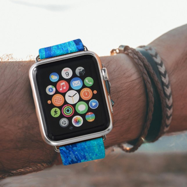 Abstract, modern, turquoise mosaic apple watch band (Creator Uploaded)