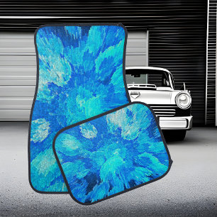 Abstract, modern, turquoise mosaic  car floor mat