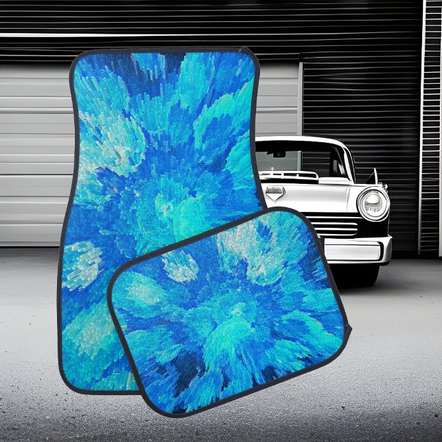 Abstract, modern, turquoise mosaic  car floor mat (Creator Uploaded)