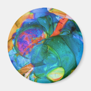Abstract Modern US Boro Glass Art Fridge Magnet