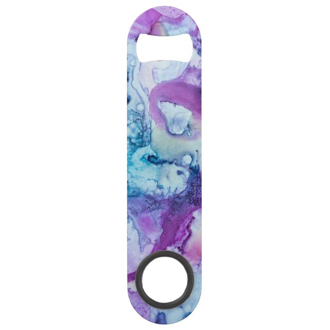 *~* Abstract Modern Violet Blue Purple Watercolor Bar Key (Front)