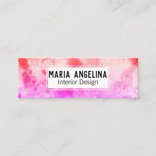 Abstract Modern Watercolor Colorful Pink Mini Business Card