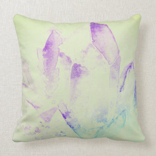 *~* Abstract Modern Watercolor Crystals New Age Throw Pillow