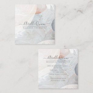 Abstract Modern Watercolor Massage Therapist Square Business Card