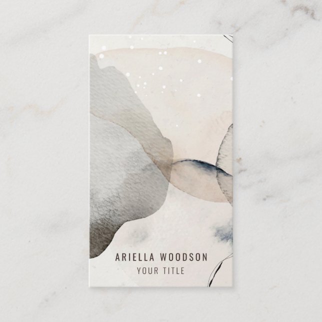 Abstract Modern Watercolor Shapes Business Card (Front)
