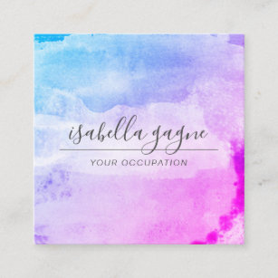 Abstract Modern  Watercolor Washes Square Business Card