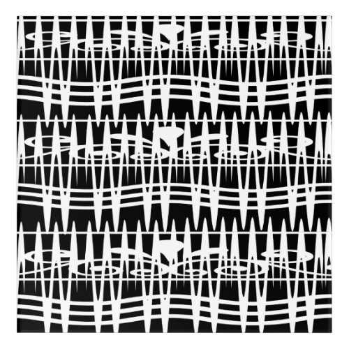 Abstract modern white geometric lines art