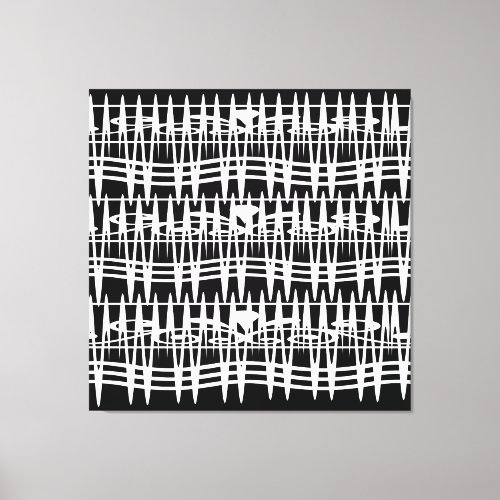 Abstract modern white geometric lines art canvas print