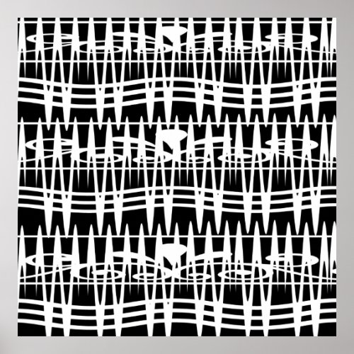 Abstract modern white geometric lines art poster