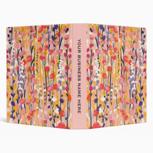 Abstract Modern Wildflower Floral Botanical Garden 3 Ring Binder