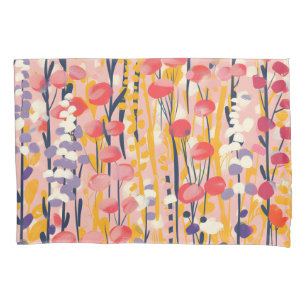 Abstract Modern Wildflower Floral Botanical Garden Pillow Case
