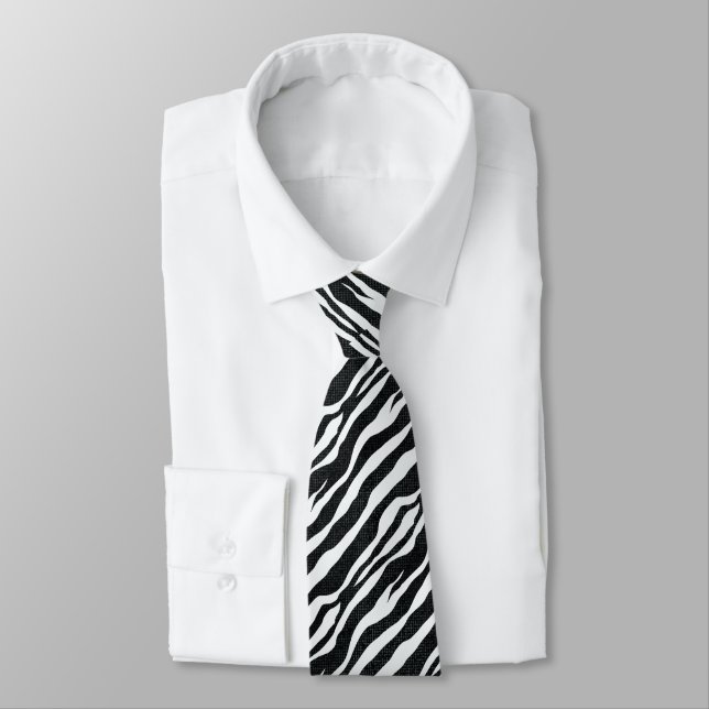 Abstract Modern Zebra Stripes Tie (Tied)