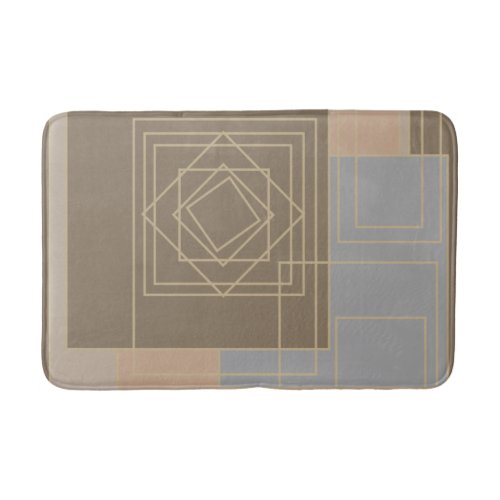 abstract modernist geometric art bath mat