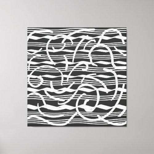 abstract modernist geometric line art canvas print