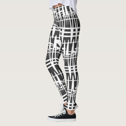 abstract modernist geometric line art leggings