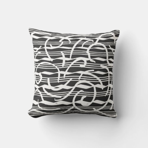 abstract modernist geometric line art throw pillow