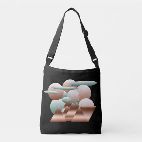 abstract modernist geometric pattern crossbody bag