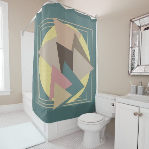 abstract modernist geometric pattern shower curtain