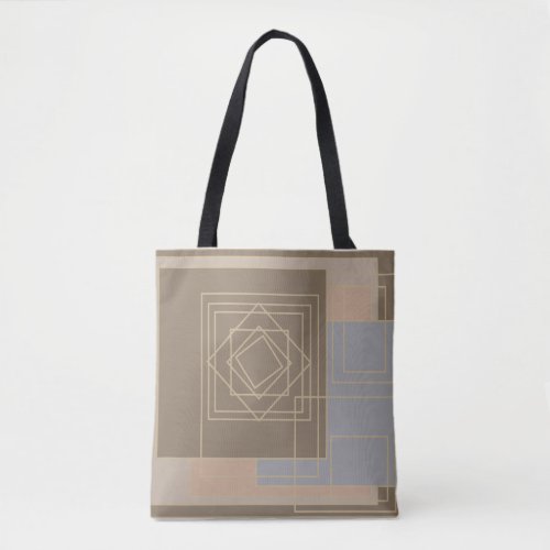 abstract modernist geometric pattern tote bag