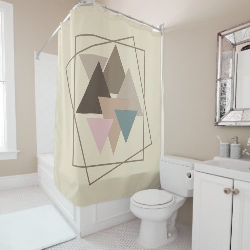 abstract modernist geometric shower curtain