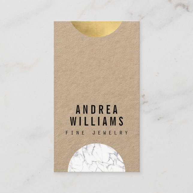 Abstract Modernist Marble, Gold Designer Business Card (Front)