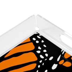 Abstract Monarch Butterfly Design Acrylic Tray