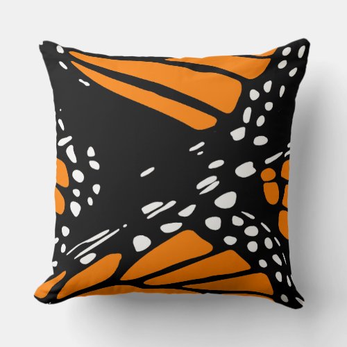 Abstract Monarch Butterfly Design Throw Pillow