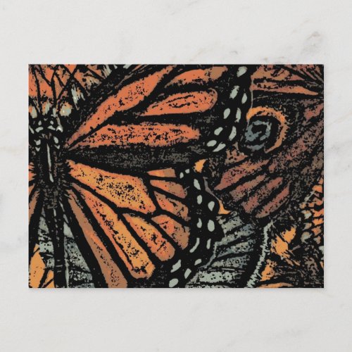 Abstract Monarch Butterfly Postcard