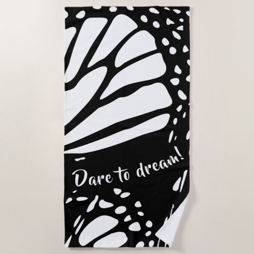 Abstract Monarch Butterfly Wing _ Dare to Dream Beach Towel