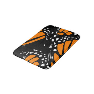 Abstract Monarch Butterfly Wing Design Bath Mat