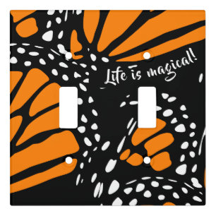 Abstract Monarch Butterfly Wing - Life is magical! Light Switch Cover
