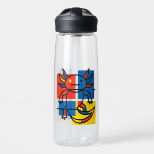 Abstract Mondrian Axolotl minimalist neoteny retro Water Bottle