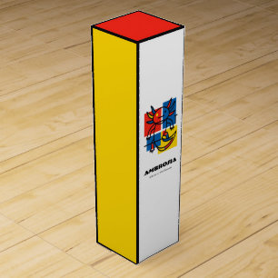 Abstract Mondrian Axolotl minimalist neoteny retro Wine Box