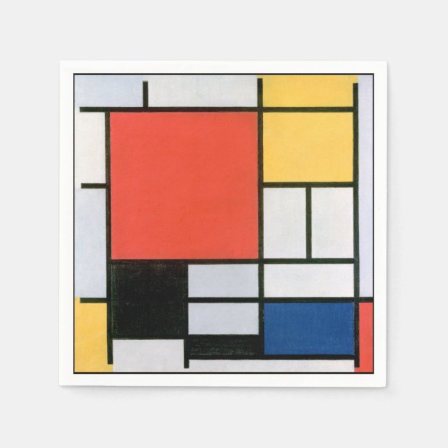 Abstract Mondrian shapes distressed Napkins (Front)