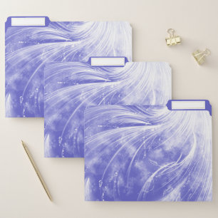 Abstract Monochrome Blue Dandelions & fireflies File Folder
