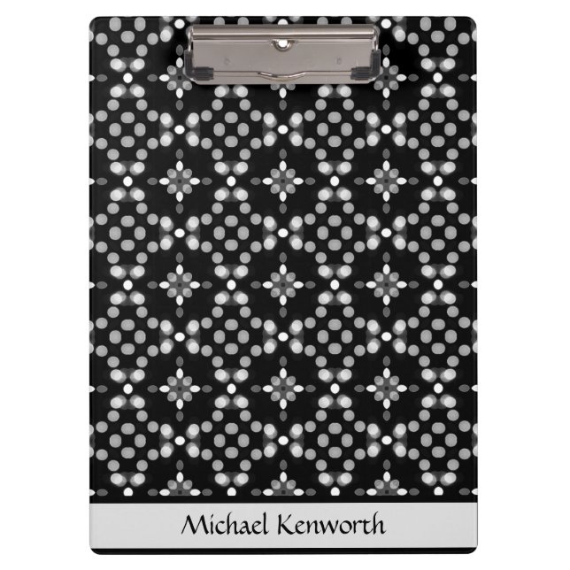 Abstract Monochrome Bokeh Dots Pattern Clipboard (Front)