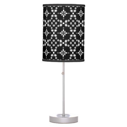 Abstract Monochrome Bokeh Dots Pattern Table Lamp