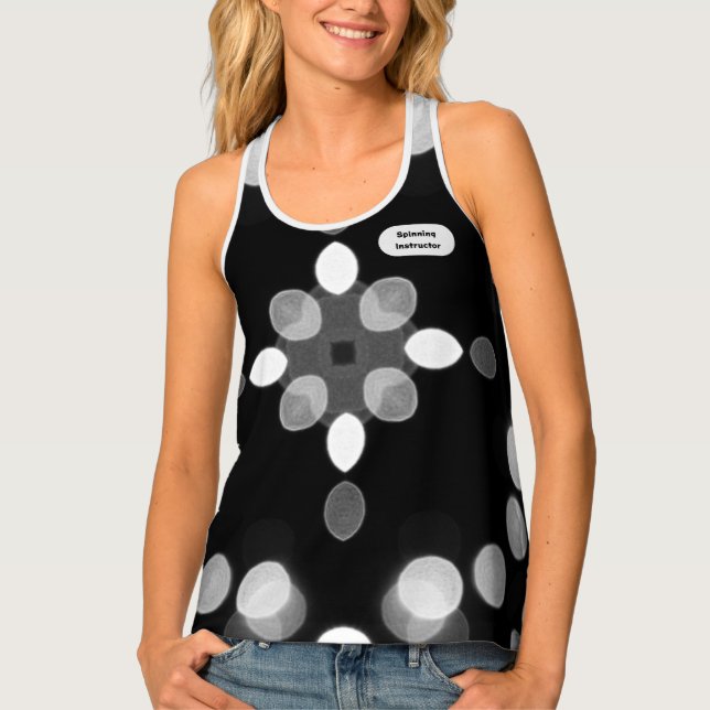 Abstract Monochrome Bokeh Dots Pattern Tank Top (Front)