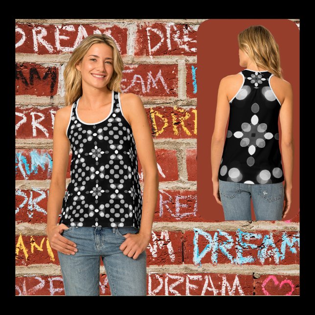 Abstract Monochrome Bokeh Dots Pattern Tank Top (Creator Uploaded)