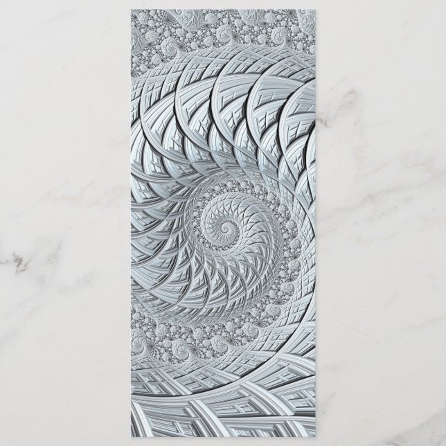 Abstract Monochrome Gray Spiral Fractal Bookmark (Front)